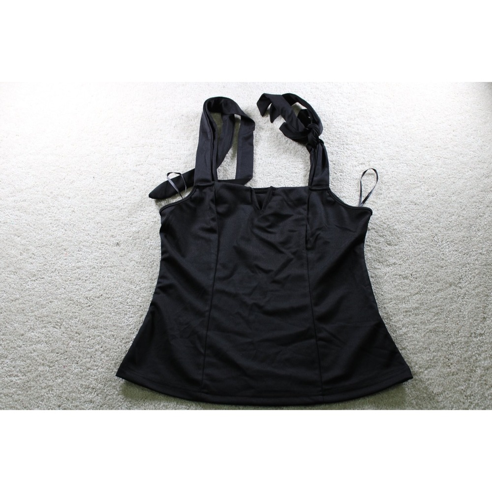 SHEIN Women's Black Tank Top Medium Spaghetti Strap Tie WhimsiGoth Witchy Grunge